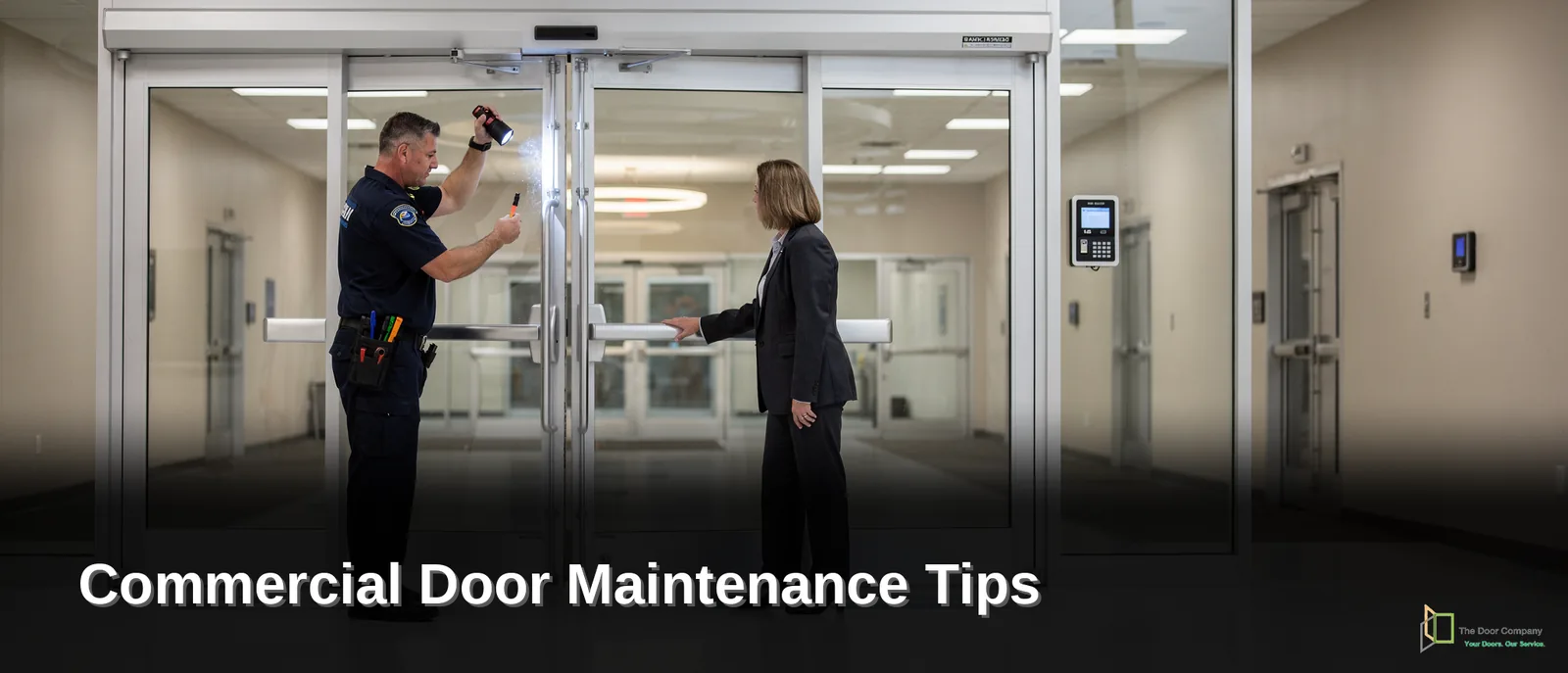 Commercial doors typically display early warning signs before a major failure occurs.; Facility staff should